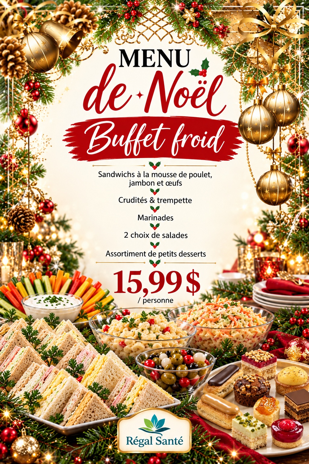 Buffet froid de Noël Régal Santé