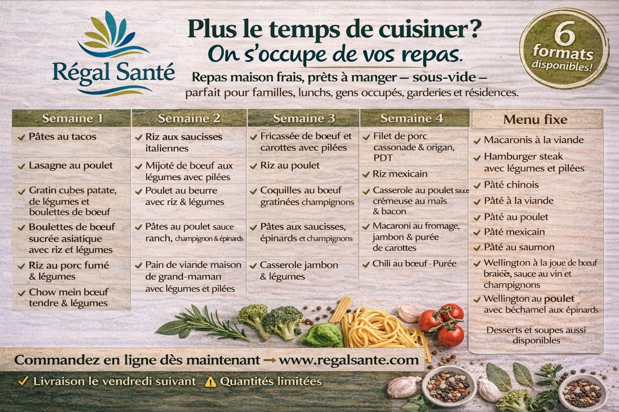 Menu Régal Santé